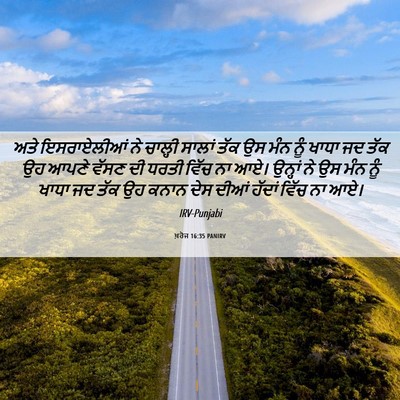 Picture 06 - ਖ਼ਰੋਜ 16:35 PANIRV - ਅਤੇ ਇਸਰਾਏਲੀਆਂ ਨੇ - Bible Verse Picture
