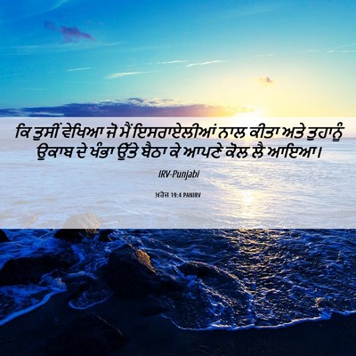 Picture 06 - ਖ਼ਰੋਜ 19:4 PANIRV - ਕਿ ਤੁਸੀਂ ਵੇਖਿਆ ਜੋ - Bible Verse Picture