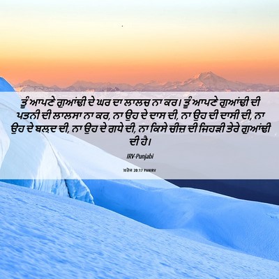 Picture 06 - ਖ਼ਰੋਜ 20:17 PANIRV - ਤੂੰ ਆਪਣੇ ਗੁਆਂਢੀ ਦੇ - Bible Verse Picture