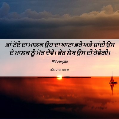 Picture 06 - ਖ਼ਰੋਜ 21:34 PANIRV - ਤਾਂ ਟੋਏ ਦਾ ਮਾਲਕ ਉਹ - Bible Verse Picture