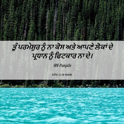 Picture 06 - ਖ਼ਰੋਜ 22:28 PANIRV - ਤੂੰ ਪਰਮੇਸ਼ੁਰ ਨੂੰ - Bible Verse Picture