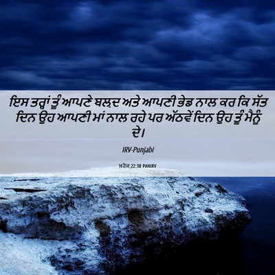 Picture 06 - ਖ਼ਰੋਜ 22:30 PANIRV - ਇਸ ਤਰ੍ਹਾਂ ਤੂੰ ਆਪਣੇ - Bible Verse Picture