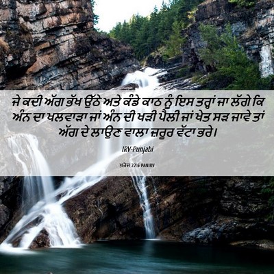 Picture 06 - ਖ਼ਰੋਜ 22:6 PANIRV - ਜੇ ਕਦੀ ਅੱਗ ਭੱਖ ਉੱਠੇ - Bible Verse Picture