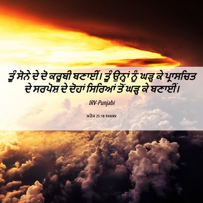 Picture 06 - ਖ਼ਰੋਜ 25:18 PANIRV - ਤੂੰ ਸੋਨੇ ਦੇ ਦੋ - Bible Verse Picture