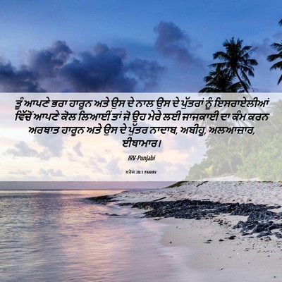 Picture 06 - ਖ਼ਰੋਜ 28:1 PANIRV - ਤੂੰ ਆਪਣੇ ਭਰਾ ਹਾਰੂਨ - Bible Verse Picture