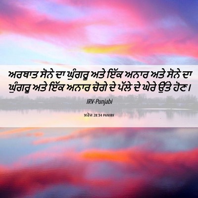 Picture 06 - ਖ਼ਰੋਜ 28:34 PANIRV - ਅਰਥਾਤ ਸੋਨੇ ਦਾ - Bible Verse Picture