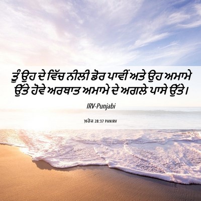 Picture 06 - ਖ਼ਰੋਜ 28:37 PANIRV - ਤੂੰ ਉਹ ਦੇ ਵਿੱਚ ਨੀਲੀ - Bible Verse Picture