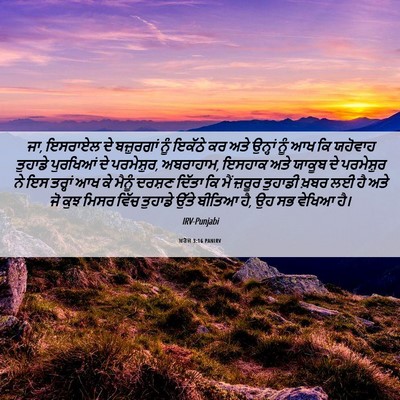 Picture 06 - ਖ਼ਰੋਜ 3:16 PANIRV - ਜਾ, ਇਸਰਾਏਲ ਦੇ - Bible Verse Picture
