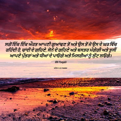 Picture 06 - ਖ਼ਰੋਜ 3:22 PANIRV - ਸਗੋਂ ਇੱਕ-ਇੱਕ ਔਰਤ - Bible Verse Picture
