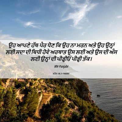 Picture 06 - ਖ਼ਰੋਜ 30:21 PANIRV - ਉਹ ਆਪਣੇ ਹੱਥ-ਪੈਰ ਧੋਣ - Bible Verse Picture
