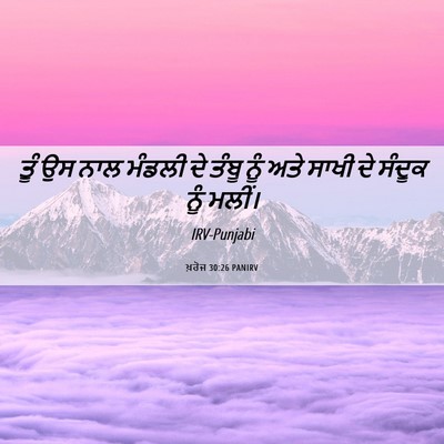 Picture 06 - ਖ਼ਰੋਜ 30:26 PANIRV - ਤੂੰ ਉਸ ਨਾਲ ਮੰਡਲੀ ਦੇ - Bible Verse Picture