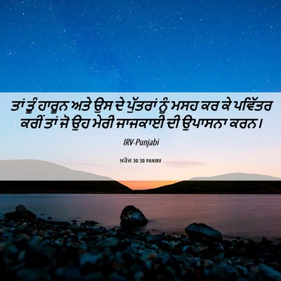 Picture 06 - ਖ਼ਰੋਜ 30:30 PANIRV - ਤਾਂ ਤੂੰ ਹਾਰੂਨ ਅਤੇ - Bible Verse Picture