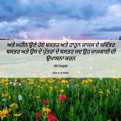Picture 06 - ਖ਼ਰੋਜ 31:10 PANIRV - ਅਤੇ ਮਹੀਨ ਉਣੇ ਹੋਏ - Bible Verse Picture
