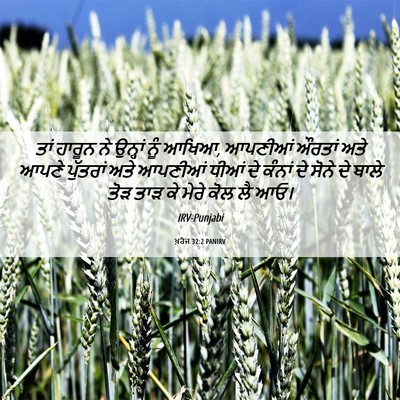 Picture 06 - ਖ਼ਰੋਜ 32:2 PANIRV - ਤਾਂ ਹਾਰੂਨ ਨੇ - Bible Verse Picture