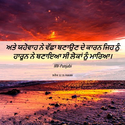 Picture 06 - ਖ਼ਰੋਜ 32:35 PANIRV - ਅਤੇ ਯਹੋਵਾਹ ਨੇ ਵੱਛਾ - Bible Verse Picture