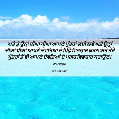 Picture 06 - ਖ਼ਰੋਜ 34:16 PANIRV - ਅਤੇ ਤੂੰ ਉਨ੍ਹਾਂ - Bible Verse Picture