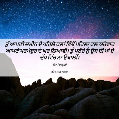 Picture 06 - ਖ਼ਰੋਜ 34:26 PANIRV - ਤੂੰ ਆਪਣੀ ਜ਼ਮੀਨ ਦੇ - Bible Verse Picture
