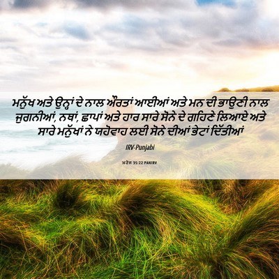 Picture 06 - ਖ਼ਰੋਜ 35:22 PANIRV - ਮਨੁੱਖ ਅਤੇ ਉਨ੍ਹਾਂ - Bible Verse Picture