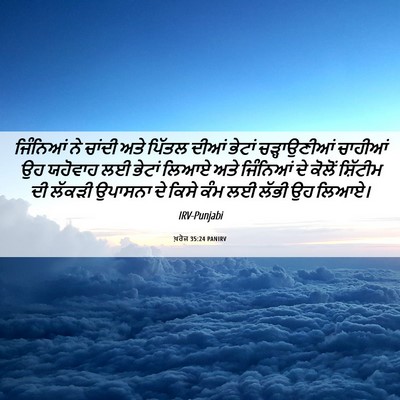 Picture 06 - ਖ਼ਰੋਜ 35:24 PANIRV - ਜਿੰਨਿਆਂ ਨੇ ਚਾਂਦੀ - Bible Verse Picture