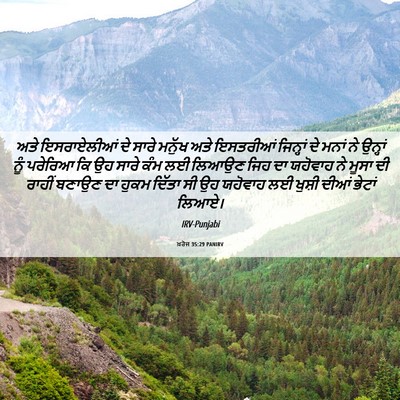 Picture 06 - ਖ਼ਰੋਜ 35:29 PANIRV - ਅਤੇ ਇਸਰਾਏਲੀਆਂ ਦੇ - Bible Verse Picture