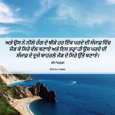 Picture 06 - ਖ਼ਰੋਜ 36:11 PANIRV - ਅਤੇ ਉਸ ਨੇ ਨੀਲੇ ਰੰਗ - Bible Verse Picture