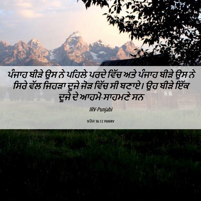 Picture 06 - ਖ਼ਰੋਜ 36:12 PANIRV - ਪੰਜਾਹ ਬੀੜੇ ਉਸ ਨੇ - Bible Verse Picture