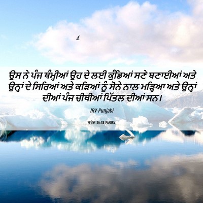 Picture 06 - ਖ਼ਰੋਜ 36:38 PANIRV - ਉਸ ਨੇ ਪੰਜ ਥੰਮ੍ਹੀਆਂ - Bible Verse Picture