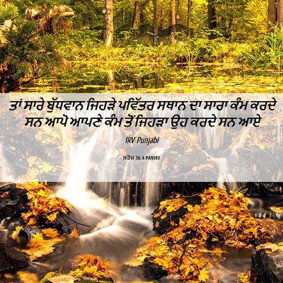 Picture 06 - ਖ਼ਰੋਜ 36:4 PANIRV - ਤਾਂ ਸਾਰੇ ਬੁੱਧਵਾਨ - Bible Verse Picture