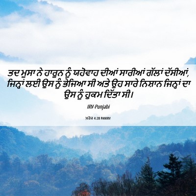 Picture 06 - ਖ਼ਰੋਜ 4:28 PANIRV - ਤਦ ਮੂਸਾ ਨੇ ਹਾਰੂਨ - Bible Verse Picture