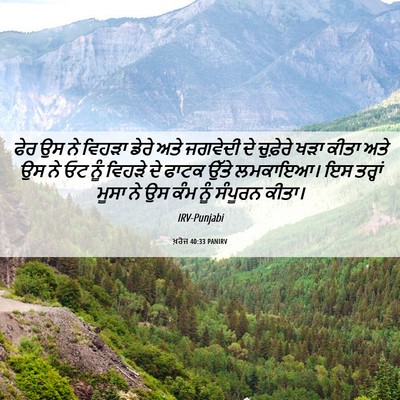 Picture 06 - ਖ਼ਰੋਜ 40:33 PANIRV - ਫੇਰ ਉਸ ਨੇ ਵਿਹੜਾ - Bible Verse Picture