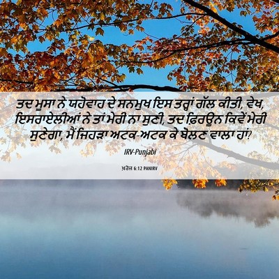 Picture 06 - ਖ਼ਰੋਜ 6:12 PANIRV - ਤਦ ਮੂਸਾ ਨੇ ਯਹੋਵਾਹ - Bible Verse Picture
