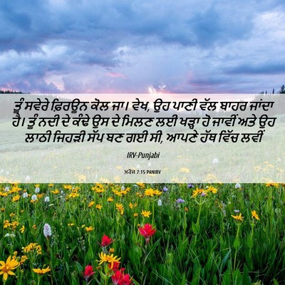Picture 06 - ਖ਼ਰੋਜ 7:15 PANIRV - ਤੂੰ ਸਵੇਰੇ ਫ਼ਿਰਊਨ - Bible Verse Picture