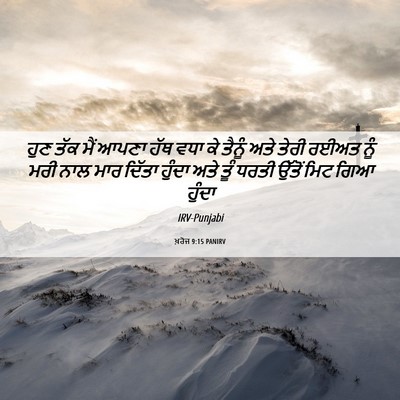 Picture 06 - ਖ਼ਰੋਜ 9:15 PANIRV - ਹੁਣ ਤੱਕ ਮੈਂ ਆਪਣਾ - Bible Verse Picture