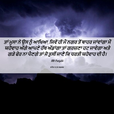 Picture 06 - ਖ਼ਰੋਜ 9:29 PANIRV - ਤਾਂ ਮੂਸਾ ਨੇ ਉਸ ਨੂੰ - Bible Verse Picture