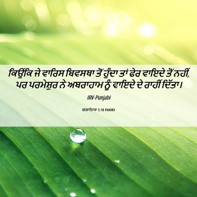 Picture 06 - ਗਲਾਤਿਯਾ 3:18 PANIRV - ਕਿਉਂਕਿ ਜੇ ਵਾਰਿਸ - Bible Verse Picture