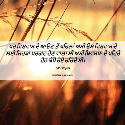 Picture 06 - ਗਲਾਤਿਯਾ 3:23 PANIRV - ਪਰ ਵਿਸ਼ਵਾਸ ਦੇ ਆਉਣ - Bible Verse Picture