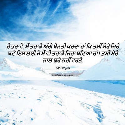 Picture 06 - ਗਲਾਤਿਯਾ 4:12 PANIRV - ਹੇ ਭਰਾਵੋ, ਮੈਂ - Bible Verse Picture