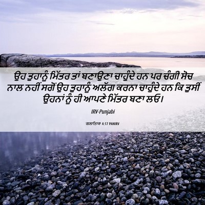 Picture 06 - ਗਲਾਤਿਯਾ 4:17 PANIRV - ਉਹ ਤੁਹਾਨੂੰ ਮਿੱਤਰ - Bible Verse Picture