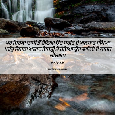 Picture 06 - ਗਲਾਤਿਯਾ 4:23 PANIRV - ਪਰ ਜਿਹੜਾ ਦਾਸੀ ਤੋਂ - Bible Verse Picture