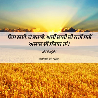 Picture 06 - ਗਲਾਤਿਯਾ 4:31 PANIRV - ਇਸ ਲਈ, ਹੇ ਭਰਾਵੋ, - Bible Verse Picture