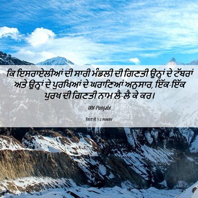 Picture 06 - ਗਿਣਤੀ 1:2 PANIRV - ਕਿ ਇਸਰਾਏਲੀਆਂ ਦੀ - Bible Verse Picture