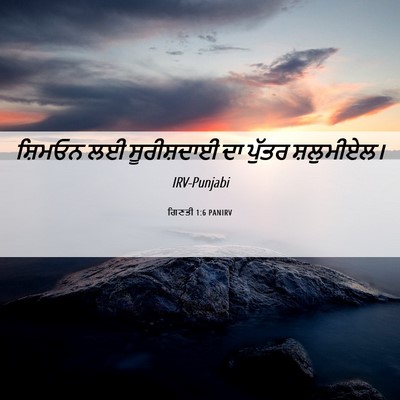 Picture 06 - ਗਿਣਤੀ 1:6 PANIRV - ਸ਼ਿਮਓਨ ਲਈ - Bible Verse Picture