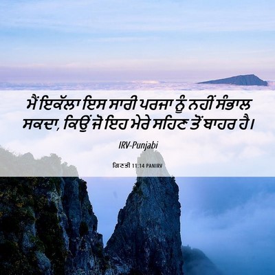 Picture 06 - ਗਿਣਤੀ 11:14 PANIRV - ਮੈਂ ਇਕੱਲਾ ਇਸ ਸਾਰੀ - Bible Verse Picture