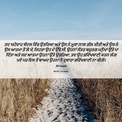 Picture 06 - ਗਿਣਤੀ 11:25 PANIRV - ਤਦ ਯਹੋਵਾਹ ਬੱਦਲ - Bible Verse Picture