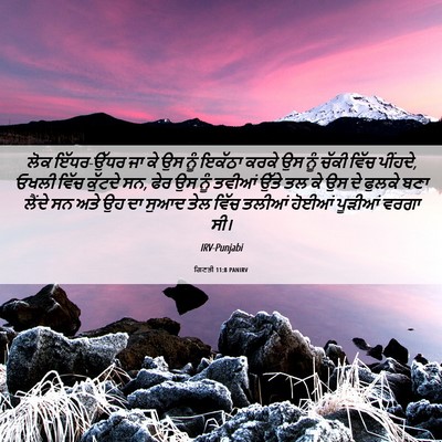 Picture 06 - ਗਿਣਤੀ 11:8 PANIRV - ਲੋਕ ਇੱਧਰ-ਉੱਧਰ ਜਾ ਕੇ - Bible Verse Picture