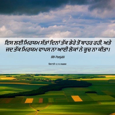 Picture 06 - ਗਿਣਤੀ 12:15 PANIRV - ਇਸ ਲਈ ਮਿਰਯਮ ਸੱਤਾਂ - Bible Verse Picture