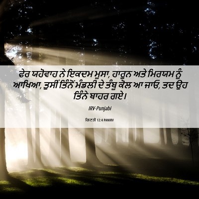 Picture 06 - ਗਿਣਤੀ 12:4 PANIRV - ਫੇਰ ਯਹੋਵਾਹ ਨੇ ਇਕਦਮ - Bible Verse Picture