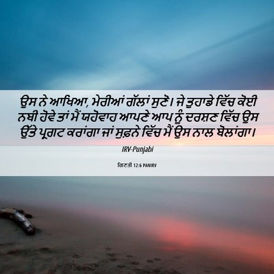 Picture 06 - ਗਿਣਤੀ 12:6 PANIRV - ਉਸ ਨੇ ਆਖਿਆ, ਮੇਰੀਆਂ - Bible Verse Picture