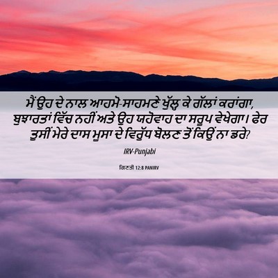 Picture 06 - ਗਿਣਤੀ 12:8 PANIRV - ਮੈਂ ਉਹ ਦੇ ਨਾਲ - Bible Verse Picture