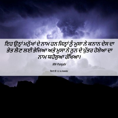 Picture 06 - ਗਿਣਤੀ 13:16 PANIRV - ਇਹ ਉਨ੍ਹਾਂ ਮਨੁੱਖਾਂ - Bible Verse Picture